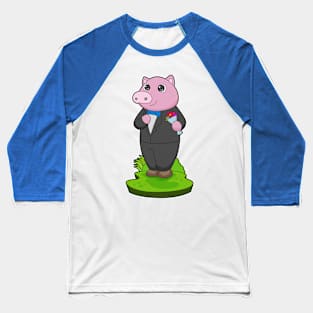 Pig Groom Jacket Wedding Baseball T-Shirt